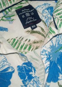 Tropical Print Button-Down Shirt