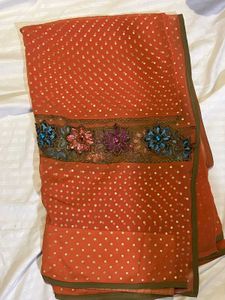 Elegant Orange Saree