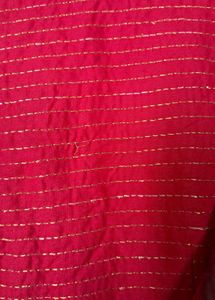 DesignerPink Top Flared Kurti With Cigarette Pant