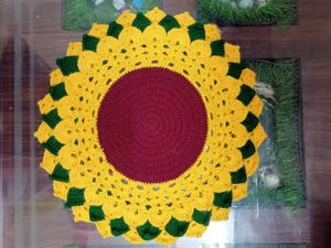 Crochet Sunflower Tabel Mat 🌼