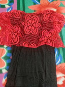 Sleeveless Top With Net Crop  Shrug