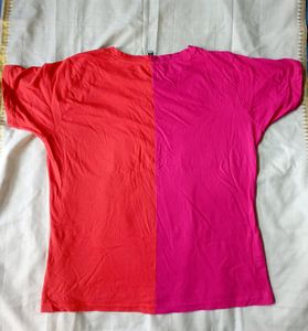 FreshTrend Store Pink &amp; Orange Women&#39;s T-shirt