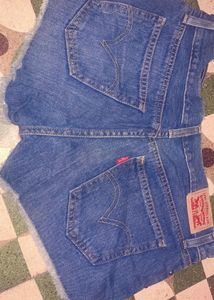 Denim Studded Shorts