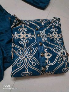 Teal &amp; Gold Embroidered Sarara Set