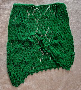 Beautiful 😍 Crochet Korean Short Shrug IN Green C