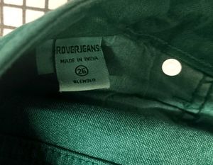 Low Waist Slim Fit Green Distressed Denims