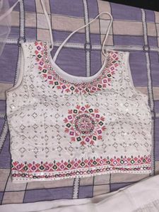 Elegant White Embroidered Lehenga Choli