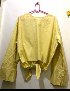 Yellow Tie-Front Top