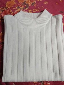 White High Neck Sweatshirt For Mens