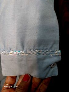 Silver color  kurta pjama with  jacket