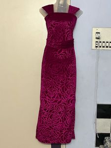 Pintrest Magenta Velvet Rose Dress
