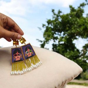 Mirror Work Fabric Earrings