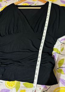 Chic Black V-Neck Top