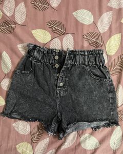 Denim High-Waisted Shorts