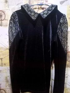 Velvet & Lace Long Sleeve Top