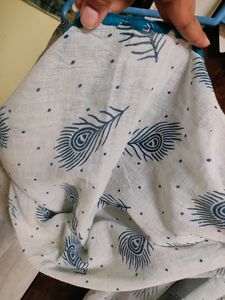 Beautiful Peacock Feather Design Pure Cotton Dupatta