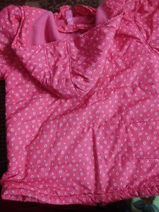 Pink Polka Dot Puffer Jacket