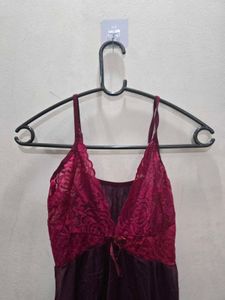 Burgundy Lace Lingerie Top