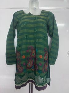 Green Embroidered Kurta