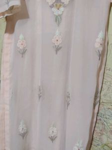 Embroidered Peach Suit Set