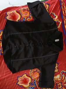 Black Collared Button-Down