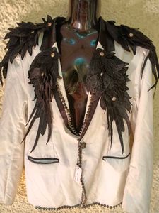 Unique Feathered White Jacket