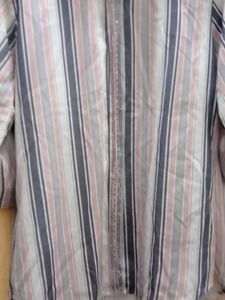 Striped tunic with lace detail