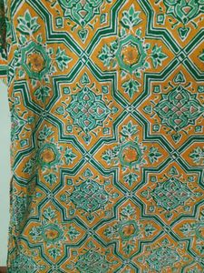 Green And Yellow Beautiful Cotton Kurtha