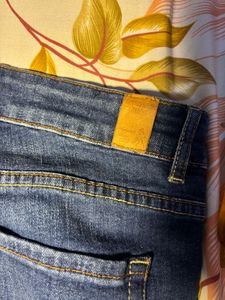 Denim bootcut shorts