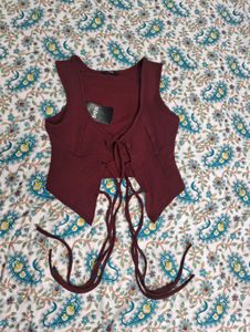 🌶y2k Lace-up Butterfly Top🌶