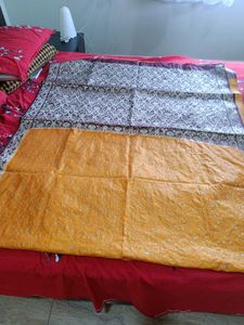 Semi Silk Saree With Machine Embroidery