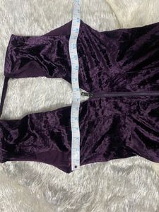 Forever 21 Velvet Purple Hot Short Midi Dress