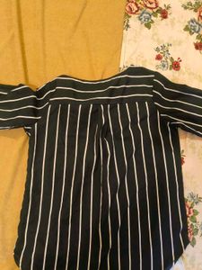 Striped V-Neck Top and sleeveless