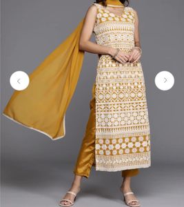 mustard yellow embroidery dress