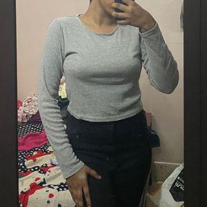 H&amp;M Grey Long Sleeves Top
