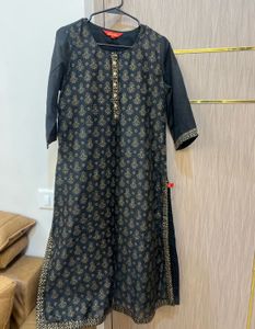 Elegant Black Printed Kurta