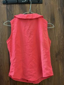 Coral Sleeveless Top