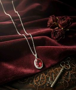 Elegant Ruby Pendant Necklace