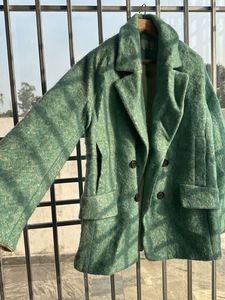 Ice Blue Textured Wool Blend Coat ❤️‍🔥❄️