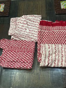 Red N White Kurta Pallzoo Set