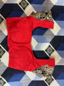 Red Embellished Sari Blouse