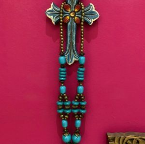 Statement Turquoise Beaded Necklace from Bhutan