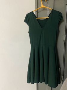 Green Fit & Flare Mini Dress