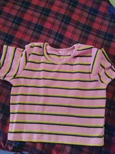 Striped Pink Crop Top