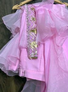 Pink Ruffle Ethnic Gown