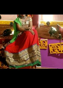 Women’s Red Green Navratri Chaniya Choli With Read