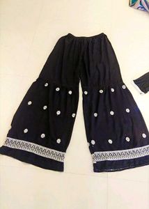Black Embroidered Anarkali Suit