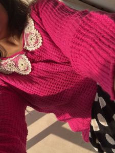Stylish Pink Knit Sweater