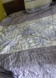 Jaipur Floral Quilted Bedspread - Lavender & Cream
