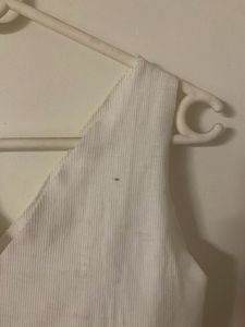 white ribbed vest tank top